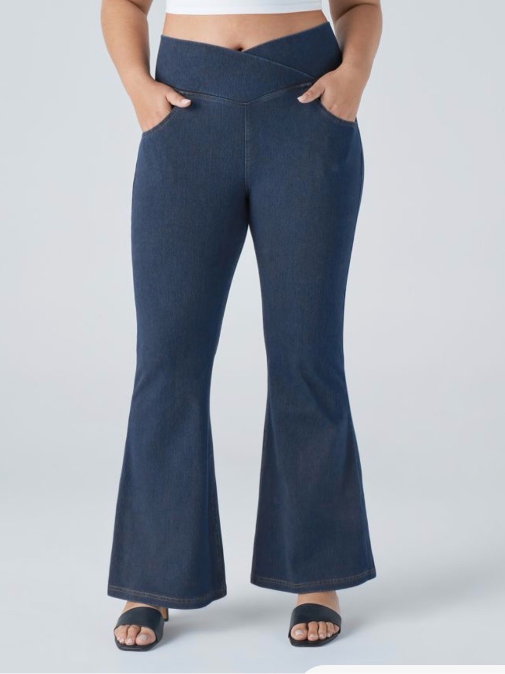 Halara Flex High Waisted Crossover Pocket Washed Casual Jeans